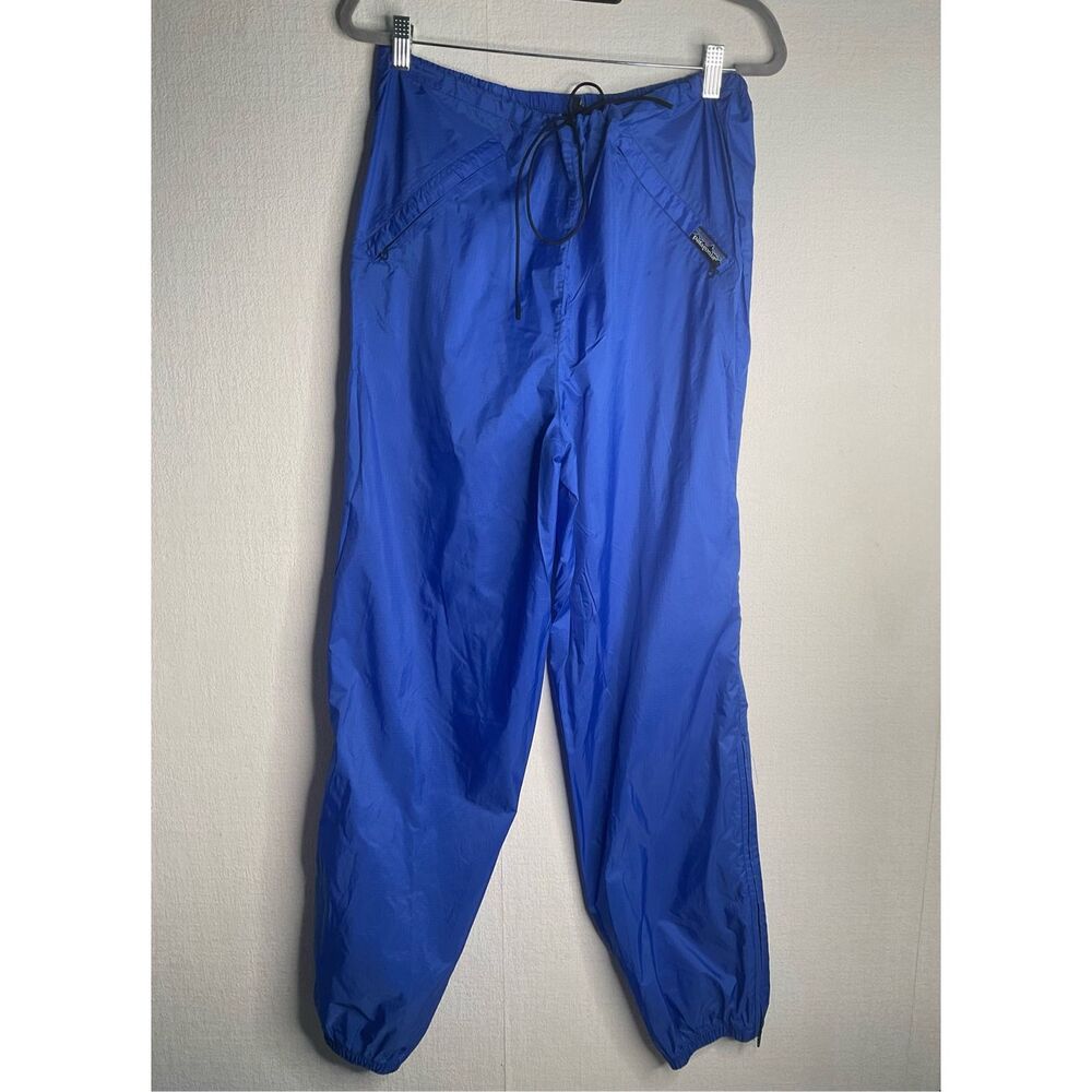 VTG 90s Patagonia Windbreaker Waterproof Rain Pants Men's Large Blue Hong Kong